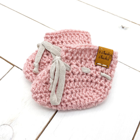 Newborn PINK Baby Booties